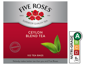 Five Roses Smooth Ceylon Blendl Tagless Teabags (1 x 102's)