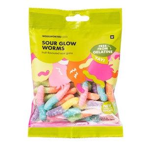 Woolworths Sour Glow Worms (125g)