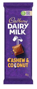 Cadbury Dairy Milk Chocolate Cashew & Coconut (80g)