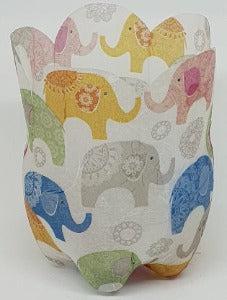 Re-cycled Lantern Medium- Pastel Elephant (41)
