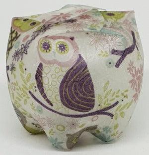 Re-cycled Lantern Medium- Pastel Owl (55)