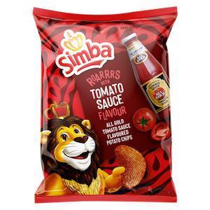 Simba Potato Chips Tomato Sauce Flavoured (70g) Best Before 10 Jan 2026